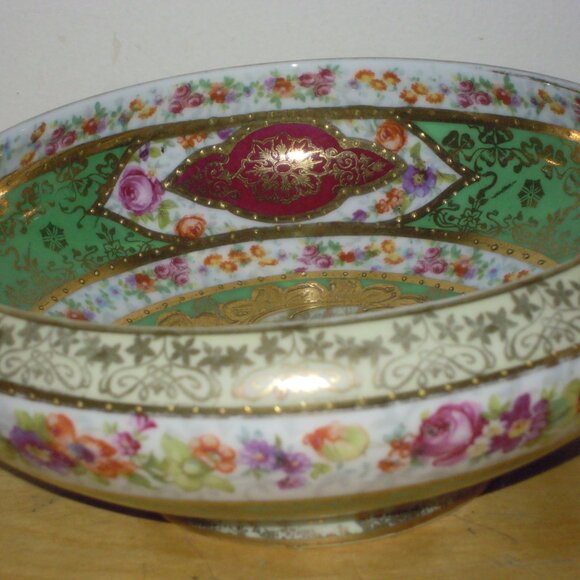 Antique ROYAL VIENNA Austria or Sevres Cherub Angel Gold Gilt Bowl Centerpiece - Picture 8 of 9